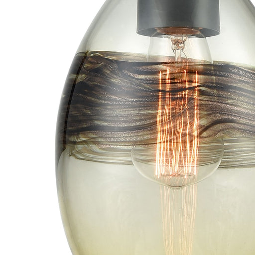 Atlas Lighting Whisp 6'' Wide 1Lt Mini Pendant, Bronze/Beige/White
