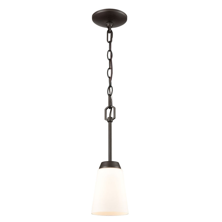 Atlas Lighting Winslow 5'' Wide 1Lt Mini Pendant, Bronze/White