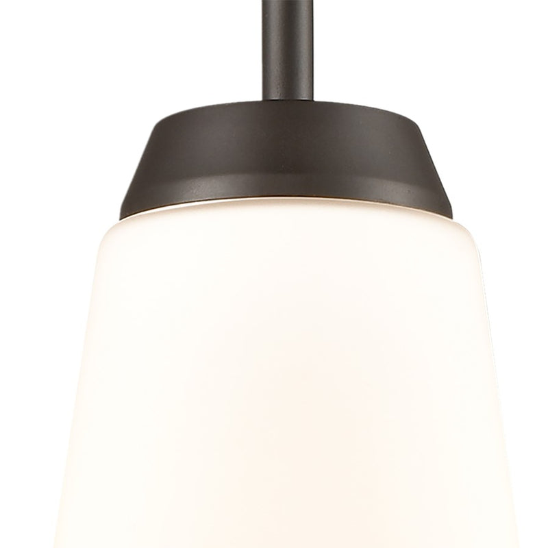 Atlas Lighting Winslow 5in 1-Light Mini Pendant | Oil Rubbed Bronze and White Frosted Glass | Kitchen Island & Dining Room | Model CL11720-BZ
