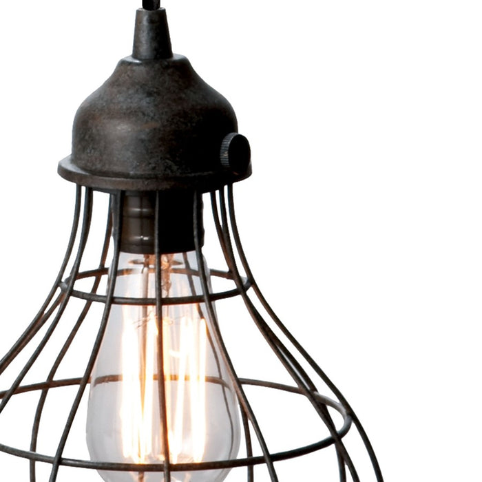 Atlas Lighting Wire 6'' Wide 1Lt Mini Pendant, Oil Rubbed Bronze