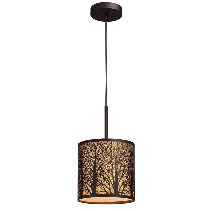 Atlas Lighting Woodland Sunrise 8'' Wide 1Lt Mini Pendant, Bronze