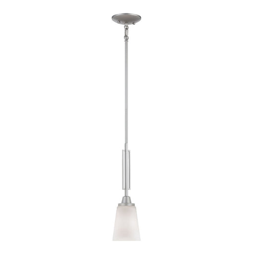 Atlas Lighting Wright 5.75'' Wide 1Lt Mini Pendant, Nickel/White