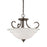 Atlas Lighting Bella 16'' Wide 3Lt Pendant, Oiled Bronze/White