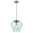 Atlas Lighting Amore 12'' Wide 1Lt Pendant, Satin Nickel/Blue