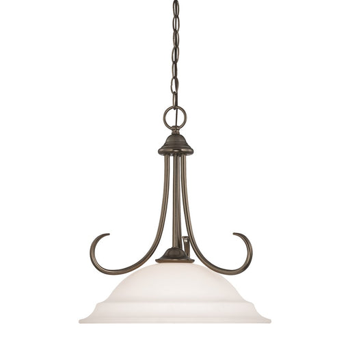 Atlas Lighting Bella 16'' Wide 1Lt Pendant, Oiled Bronze/White