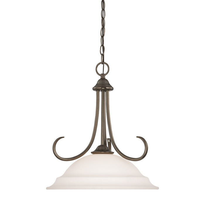 Atlas Lighting Bella 16'' Wide 1Lt Pendant, Oiled Bronze/White