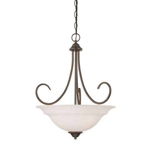 Atlas Lighting Bella 20'' Wide 3Lt Pendant, Oiled Bronze/White