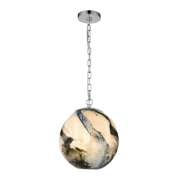 Atlas Lighting Blue Planetary 12'' Wide 1Lt Pendant, Blue/White