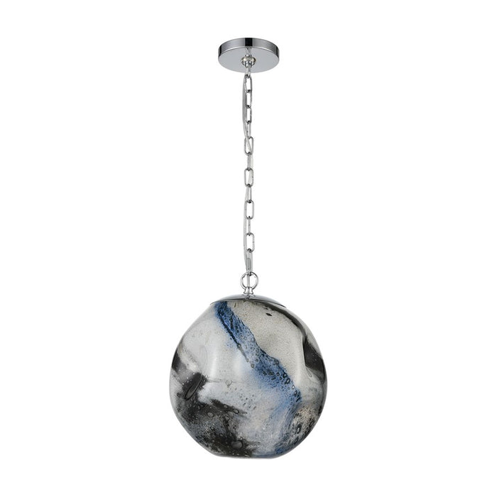 Atlas Lighting Blue Planetary 12'' Wide 1Lt Pendant, Blue/White