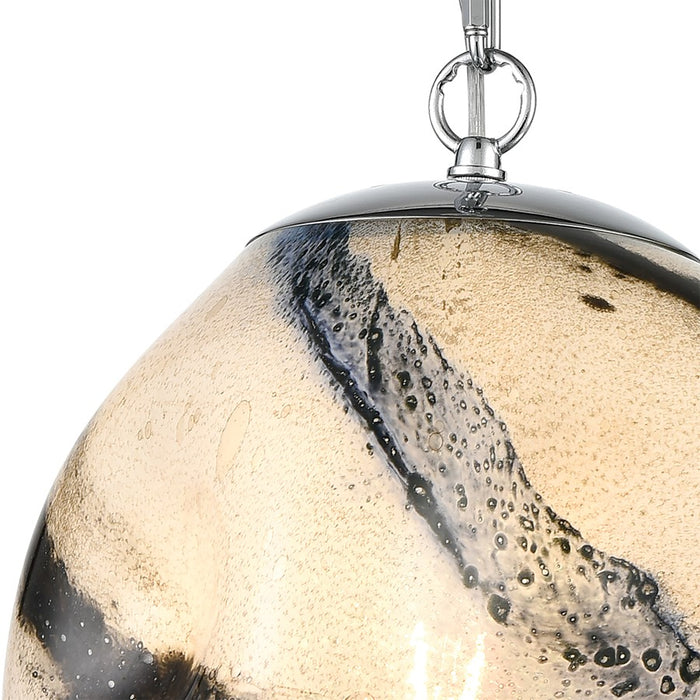 Atlas Lighting Blue Planetary 12'' Wide 1Lt Pendant, Blue/White