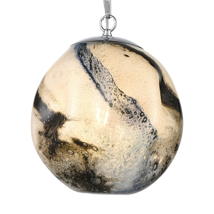 Atlas Lighting Blue Planetary 12'' Wide 1Lt Pendant, Blue/White