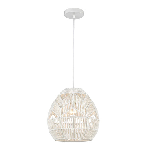 Atlas Lighting Boho 12'' Wide 1Lt Mini Pendant, White