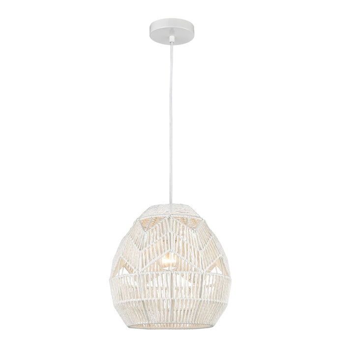 Atlas Lighting Boho 12'' Wide 1Lt Mini Pendant, White