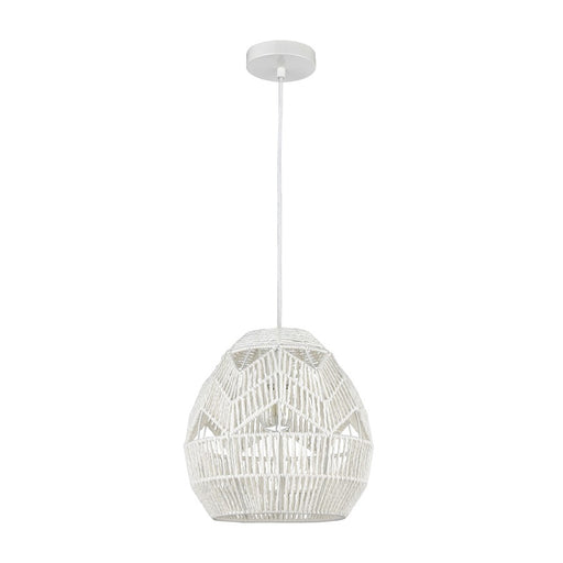 Atlas Lighting Boho 12'' Wide 1Lt Mini Pendant, White