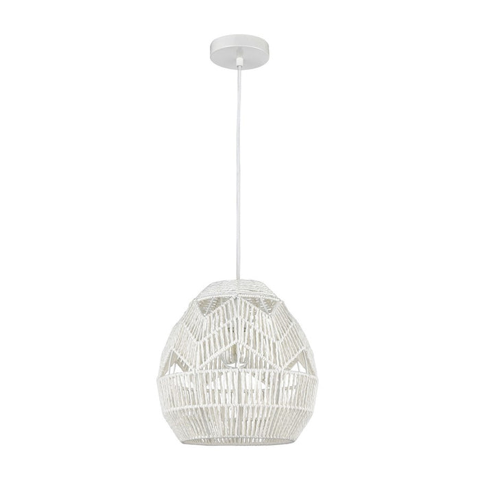 Atlas Lighting Boho 12'' Wide 1Lt Mini Pendant, White