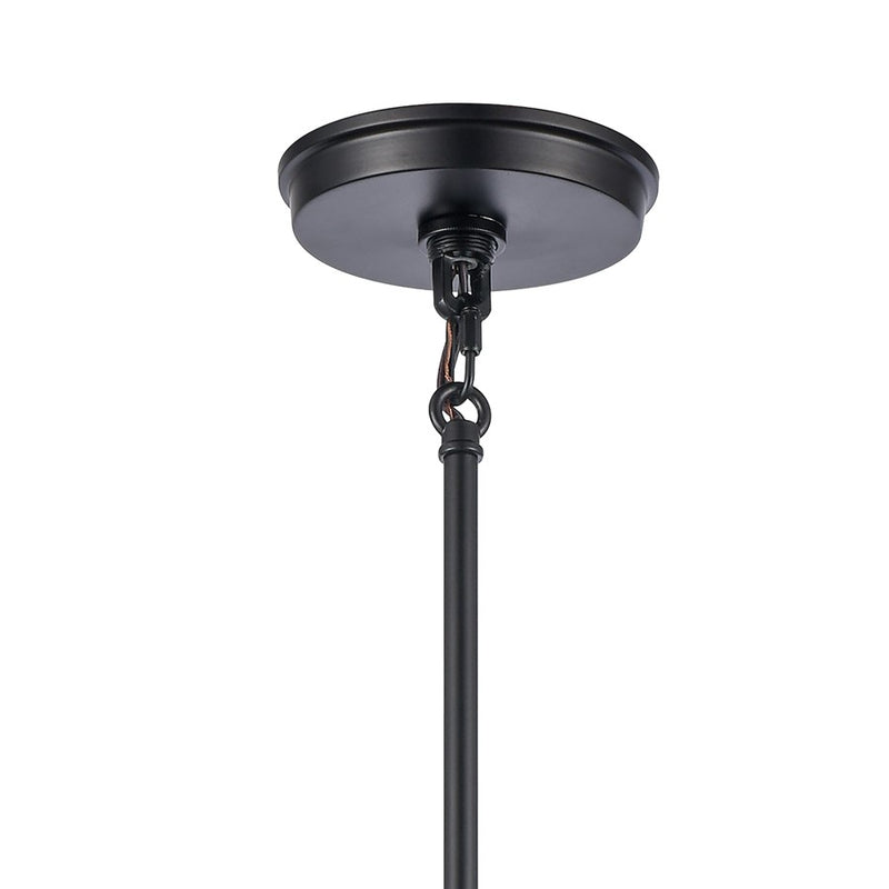 Atlas Lighting Boyer 18'' Wide 4Lt Pendant, Matte Black/Clear