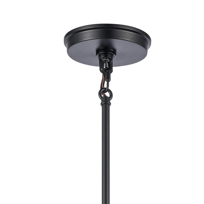 Atlas Lighting Boyer 18'' Wide 4Lt Pendant, Matte Black/Clear