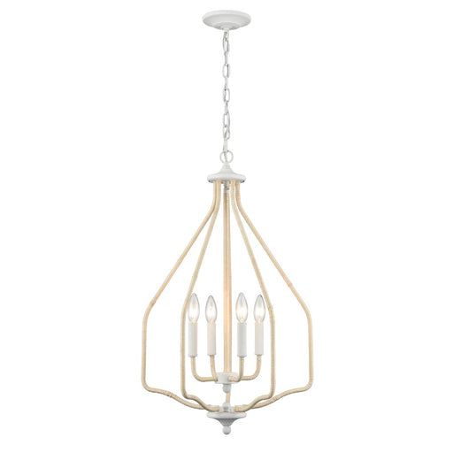 Atlas Lighting Breezeway 17.75'' Wide 4Lt Pendant, White Coral