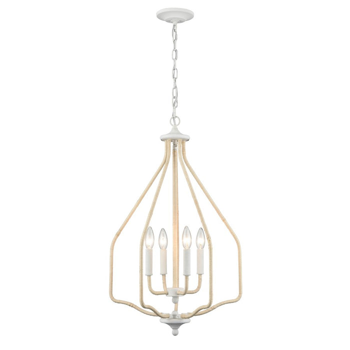 Atlas Lighting Breezeway 17.75'' Wide 4Lt Pendant, White Coral