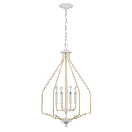 Atlas Lighting Breezeway 17.75'' Wide 4Lt Pendant, White Coral