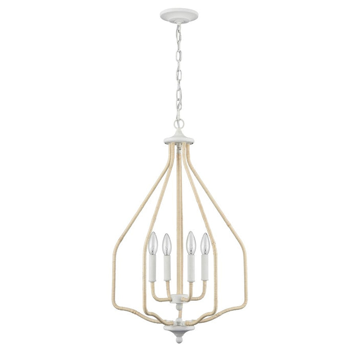 Atlas Lighting Breezeway 17.75'' Wide 4Lt Pendant, White Coral