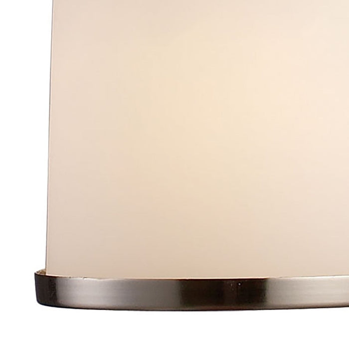 Atlas Lighting Brooksdale 5'' Wide 1Lt Mini Pendant, Nickel/White