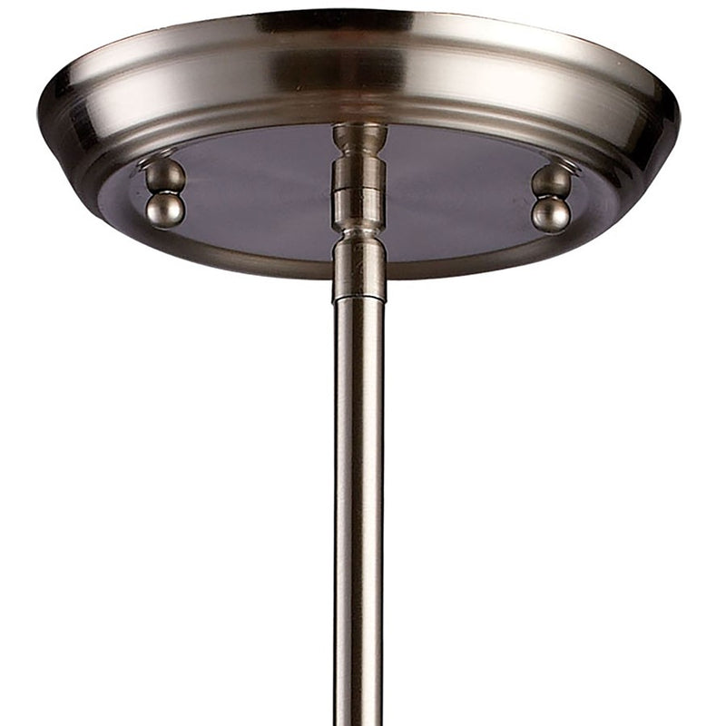 Atlas Lighting Brooksdale 5'' Wide 1Lt Mini Pendant, Nickel/White