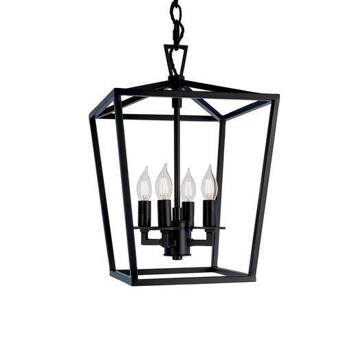 Atlas Lighting Cage 12'' Wide 4Lt Pendant, Matte Black