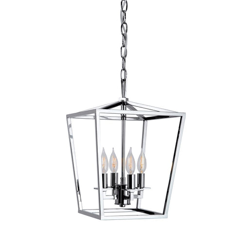 Atlas Lighting Cage 12'' Wide 4Lt Pendant, Polished Nickel