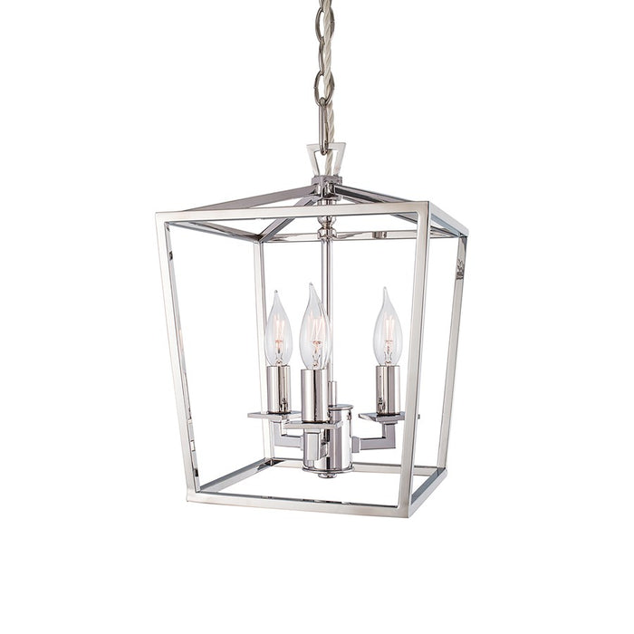 Atlas Lighting Cage 8.5'' Wide 3Lt Pendant, Polished Nickel