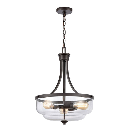 Atlas Lighting Calistoga 17'' Wide 3Lt Pendant, Bronze/Clear