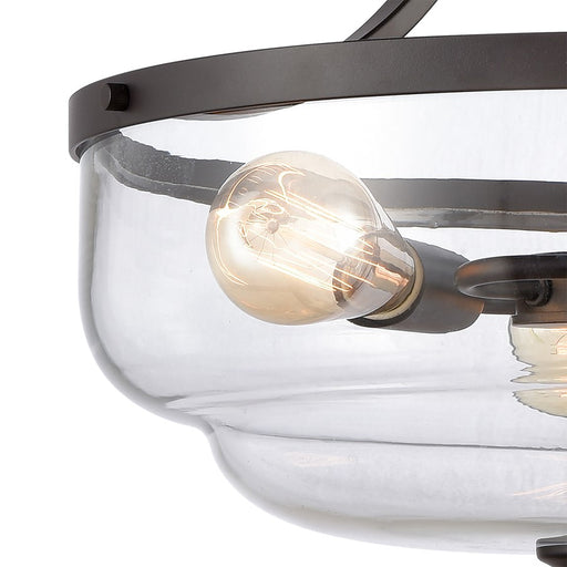 Atlas Lighting Calistoga 17'' Wide 3Lt Pendant, Bronze/Clear