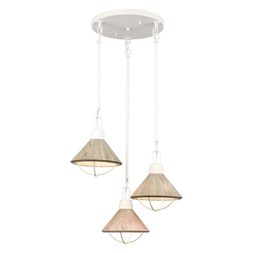 Atlas Lighting Cape May 21'' Wide 3Lt Pendant, White Coral/Gray