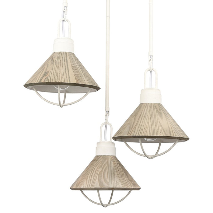 Atlas Lighting Cape May 21'' Wide 3Lt Pendant, White Coral/Gray