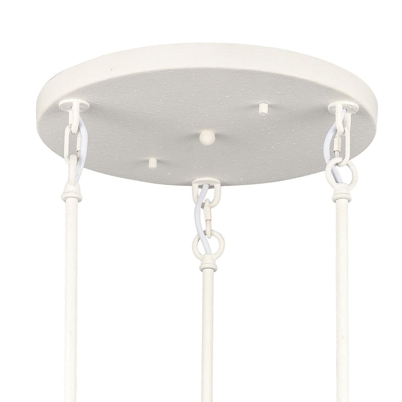 Atlas Lighting Cape May 21in 3-Light Pendant | Transitional White Coral and Gray Wood Shade | Kitchen Island & Dining Room | Model CL11745-WH