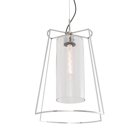 Atlas Lighting Cere 14.25'' Wide 1Lt Pendant, Polished Nickel/Clear