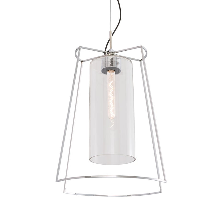 Atlas Lighting Cere 14.25'' Wide 1Lt Pendant, Polished Nickel/Clear