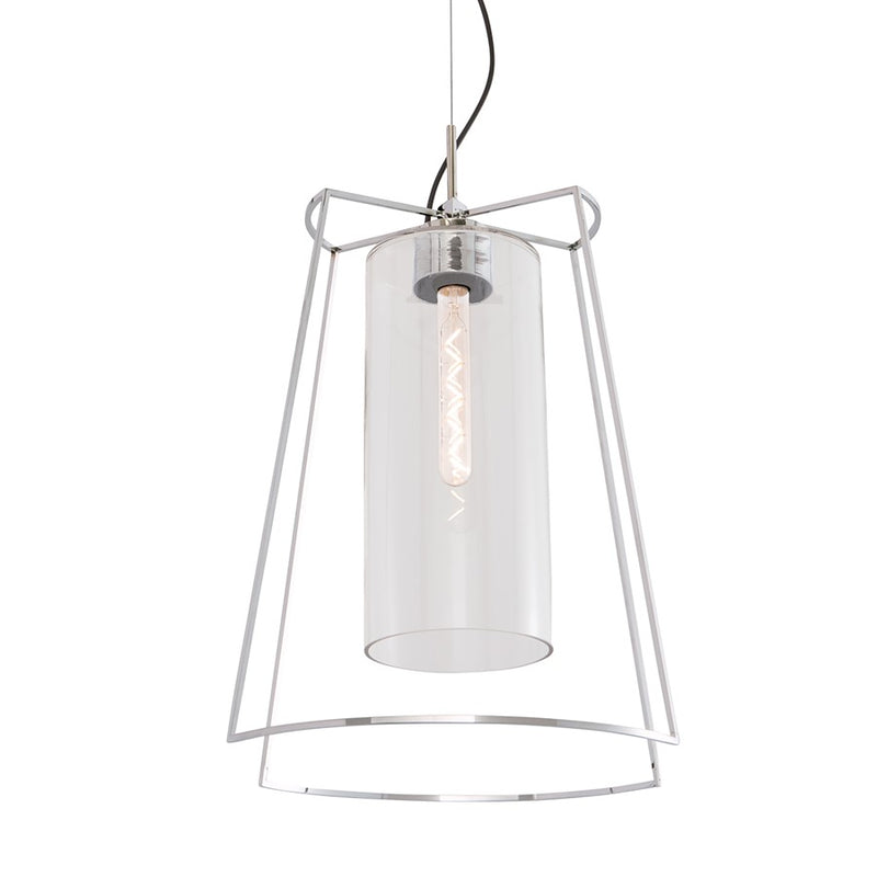 Atlas Lighting Cere 14in 1-Light Pendant | Modern Polished Nickel and Clear Glass | Kitchen Island & Dining Room | Model CL11748-NK