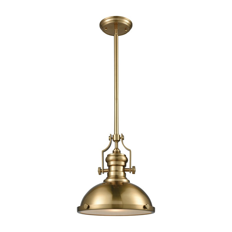 Atlas Lighting Chadwick 13in 1-Light Pendant | Transitional Satin Brass Metal | Kitchen Island & Dining Room | 13 x 13 x 14 in | Model CL11750-BS1