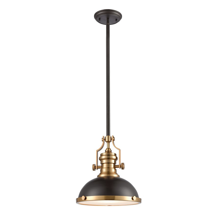 Atlas Lighting Chadwick 13'' Wide 1Lt Pendant, Brass/Black