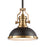 Atlas Lighting Chadwick 13'' Wide 1Lt Pendant, Brass/Black