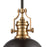 Atlas Lighting Chadwick 13'' Wide 1Lt Pendant, Brass/Black