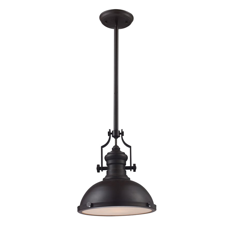 Atlas Lighting Chadwick 13in 1-Light Pendant | Transitional Oil Rubbed Bronze Metal | Kitchen Island & Dining Room | Model CL11750-BZ1