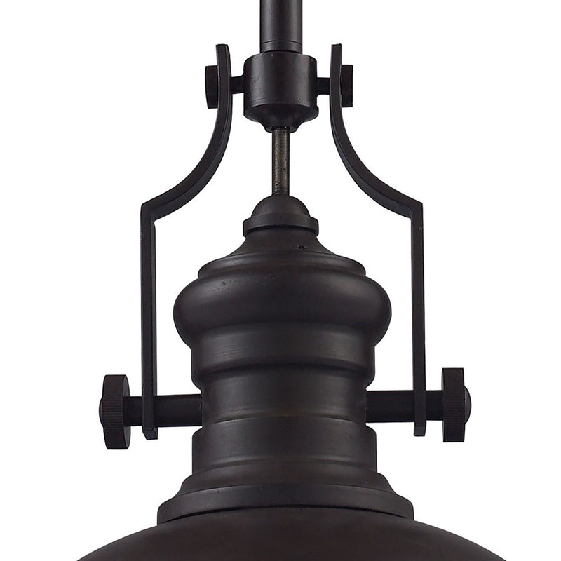 Atlas Lighting Chadwick 13in 1-Light Pendant | Transitional Oil Rubbed Bronze Metal | Kitchen Island & Dining Room | Model CL11750-BZ1