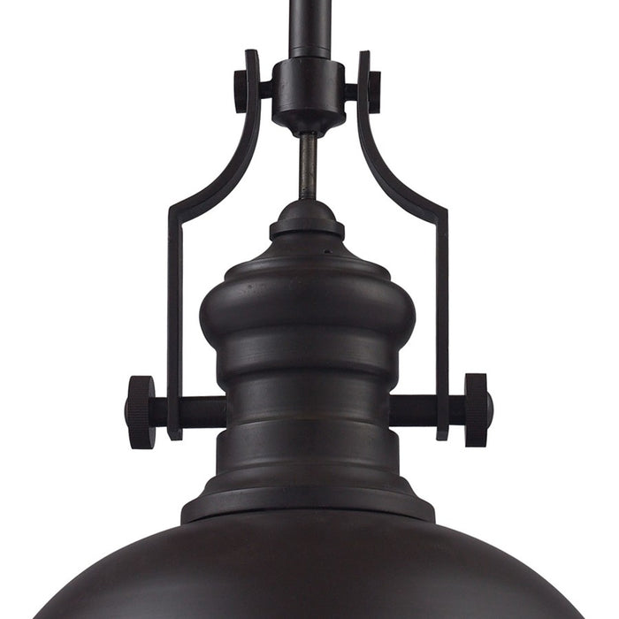 Atlas Lighting Chadwick 13'' Wide 1Lt Pendant, Oiled Bronze