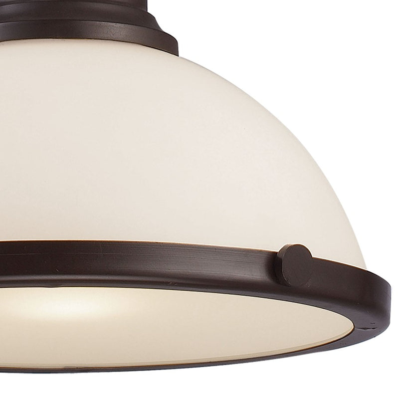 Atlas Lighting Chadwick 13in 1-Light Pendant | Transitional Oil Rubbed Bronze Frosted Glass | Kitchen Island & Dining Room | Model CL11750-BZ2