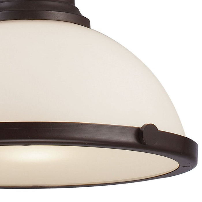 Atlas Lighting Chadwick 13'' Wide 1Lt Pendant, Oiled Bronze/White