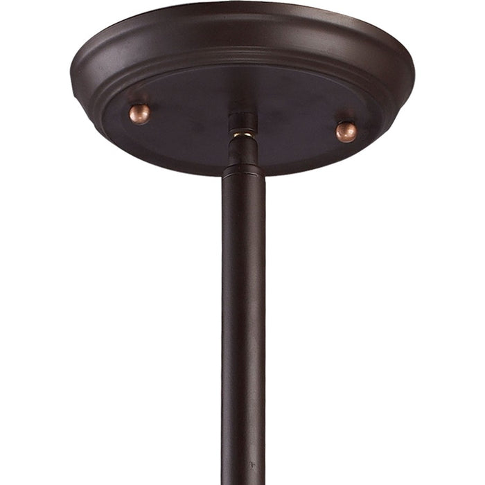 Atlas Lighting Chadwick 13'' Wide 1Lt Pendant, Oiled Bronze/White