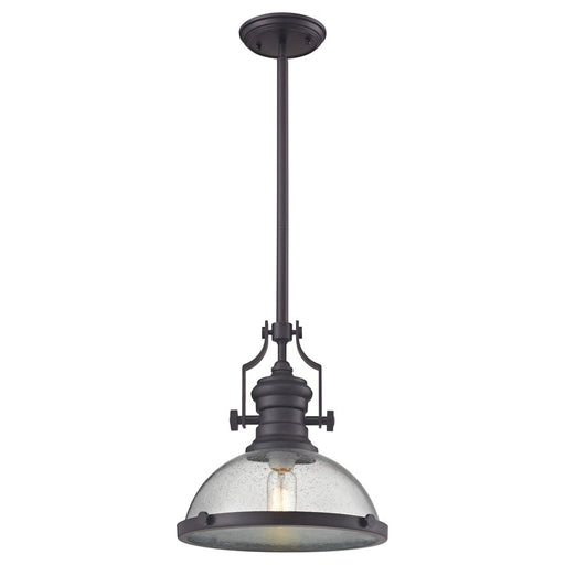 Atlas Lighting Chadwick 13'' Wide 1Lt Pendant, Bronze/Clear