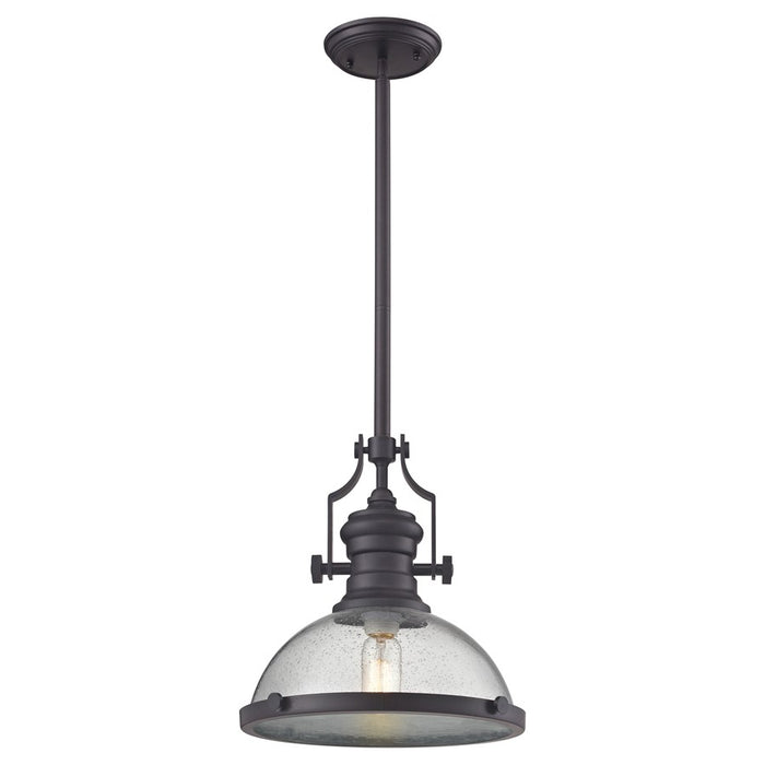 Atlas Lighting Chadwick 13'' Wide 1Lt Pendant, Bronze/Clear